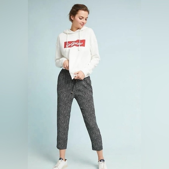 Anthropologie Ett Twa Track-Striped Joggers pants Flower Printed size S - Picture 1 of 12